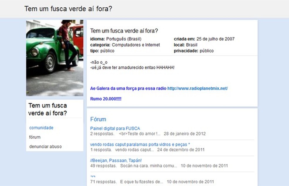 Orkut (Foto: Reprodução) — Foto: Auto Esporte