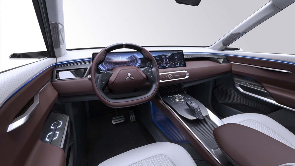 Painel do Mitsubishi DST sugere um SUV com acabamento mais caprichado — Foto: Divulgação
