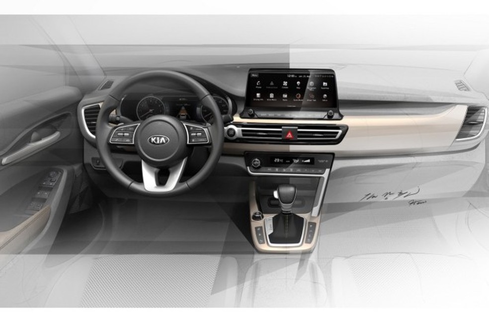 Apostando em multimídia flutuante de 10,25", Kia quer conquistar consumidores jovens (Foto: Divulgação) — Foto: Auto Esporte