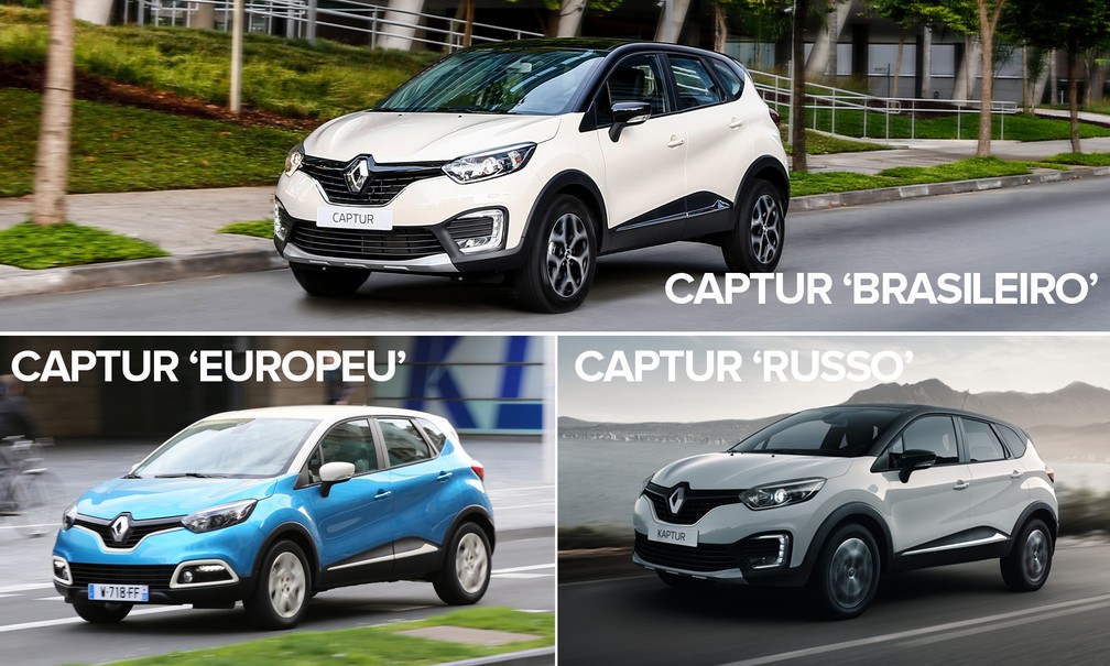 Captur do Brasil é o mesmo que o Kaptur da Rússia; o visual de ambos deriva do Captur europeu, com pequenas diferenças — Foto: Divulgação