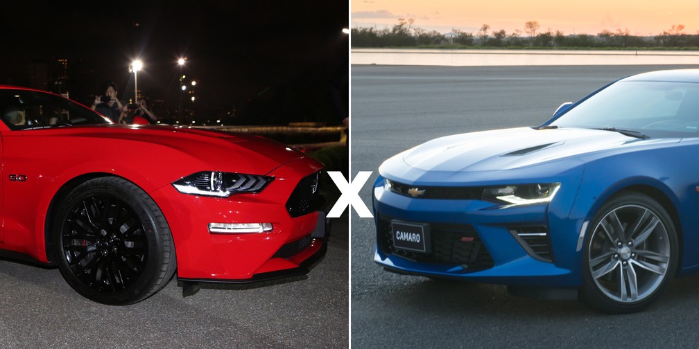 Teste comparativo: Ford Mustang e Chevrolet Camaro duelam no último  encontro dos clássicos V8