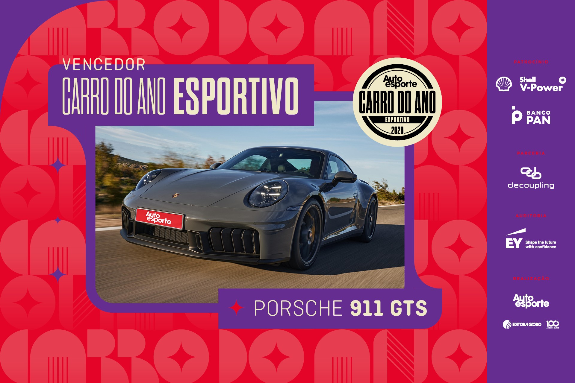 Porsche 911 GTS é eleito o Carro do Ano Esportivo 2026