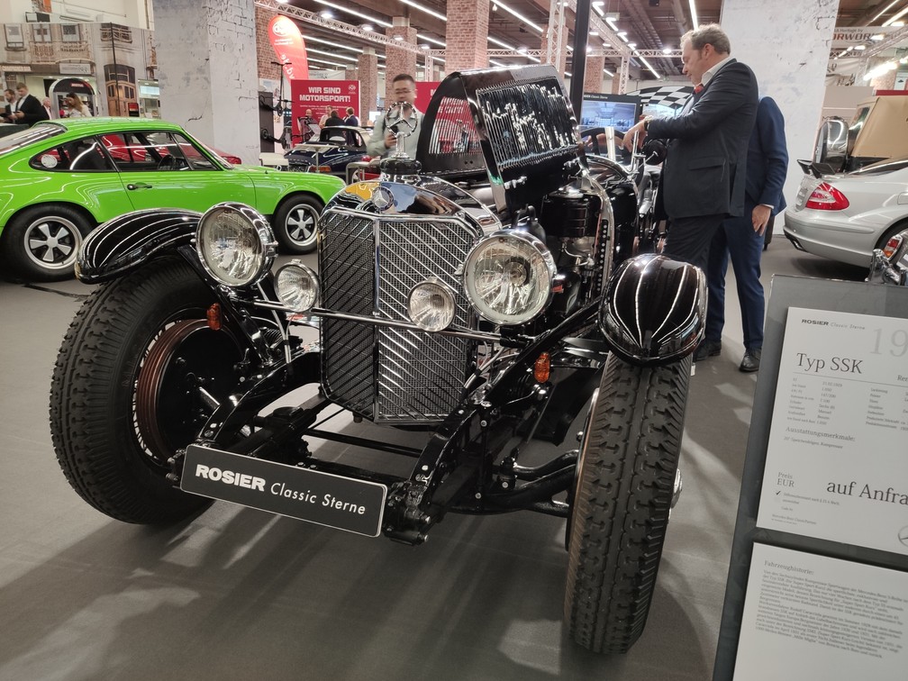 Mercedes-Benz SSK de 1928 está à venda no Salão de Frankfurt por 4 milhões de euros — Foto: André Paixão/G1