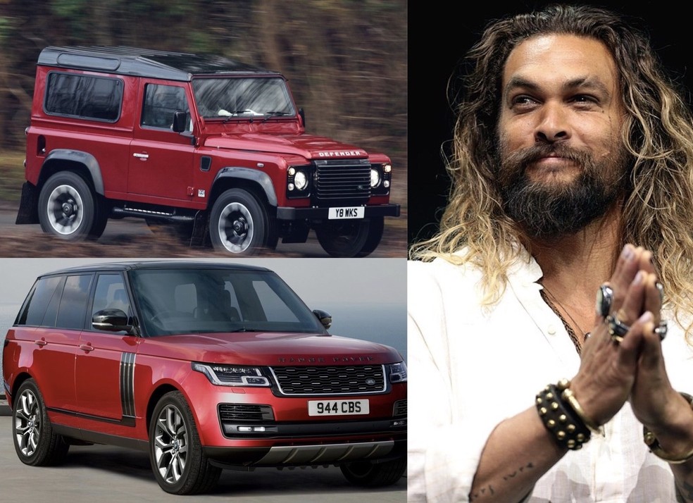 Jason Momoa é fã de Land Rover (Foto: Montagem sobre Divulgação) — Foto: Auto Esporte