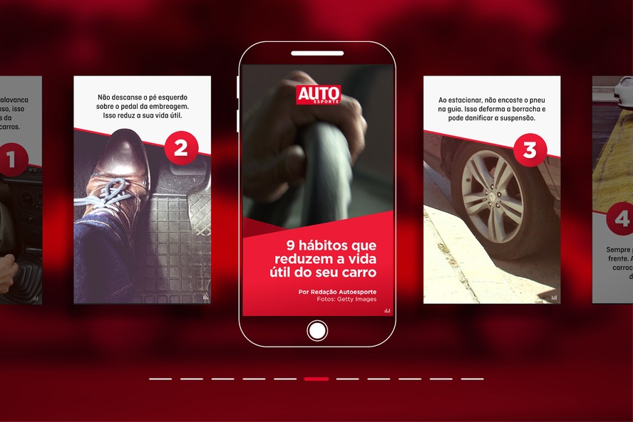 Web Stories - 9 hábitos que reduzem a vida útil do seu carro