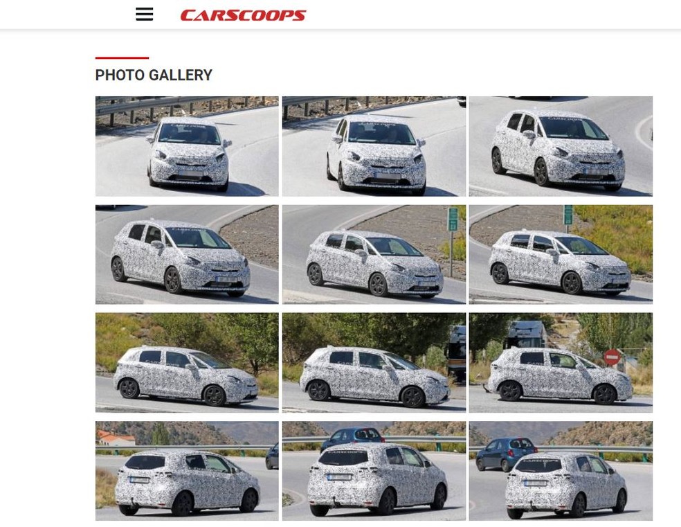 Honda Fit flagrado em testes na Europa — Foto: Reprodução/Carscoops