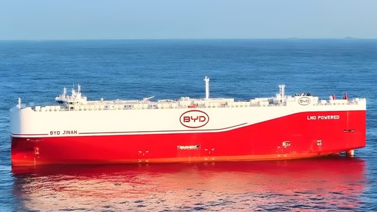 Com novo navio, BYD agora pode transportar 1 milhão de carros por ano
