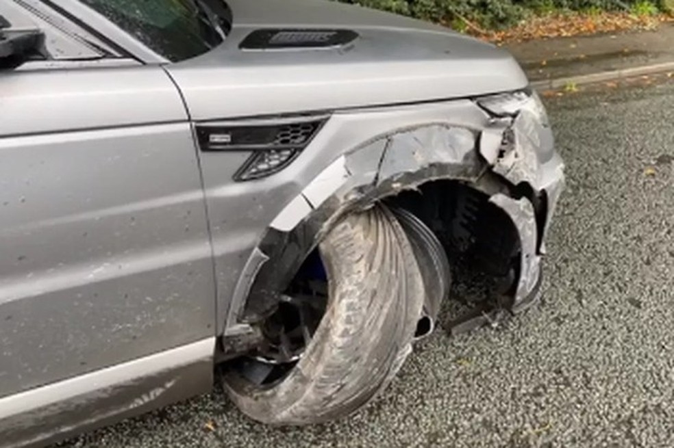 Agüero postou o acidente em seu Instagram (Foto: Instagram) — Foto: Auto Esporte