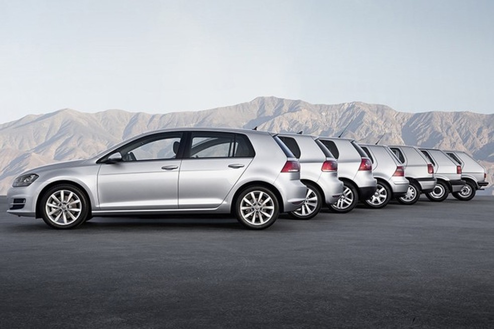 As sete geraçoes do Volkswagen Golf (Foto: Divulgação) — Foto: Auto Esporte