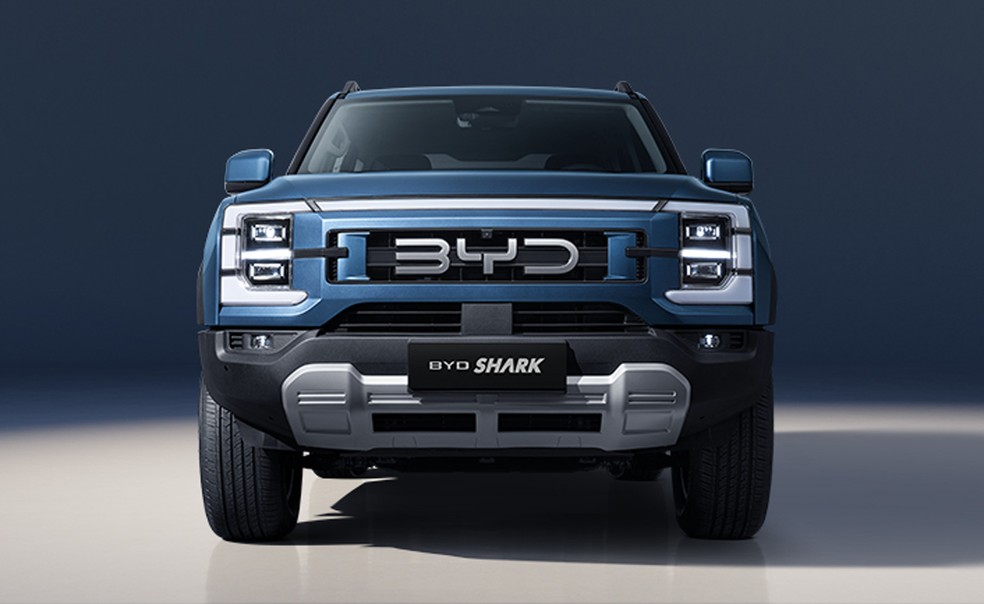 Dianteira da BYD Shark tem semelhanças com a Ford F-150 — Foto: Divulgação