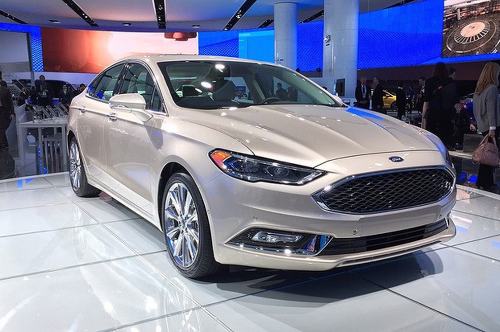 Ford Fusion 2017 no Salão de Detroit (Foto: Michelle Ferreira/Auto News Brasil) — Foto: Auto Esporte