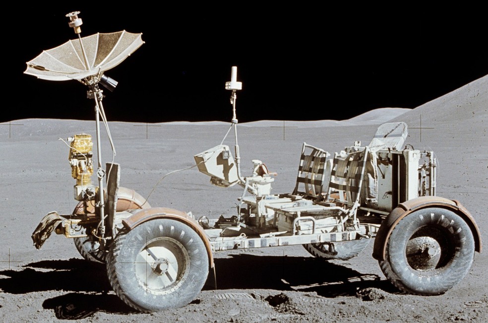 Lunar Rover foi usado na expedição do Apollo 15 — Foto: Divulgação