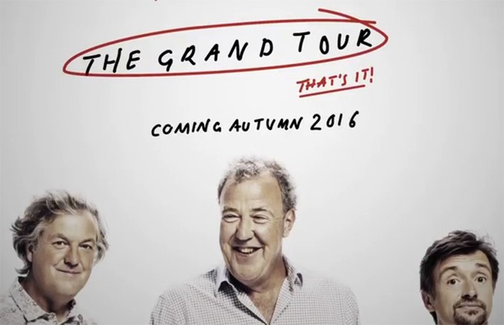 Novo programa de ex-trio de Top Gear se chamará The Grand Tour (Foto: Reprodução/Twitter) — Foto: Auto Esporte