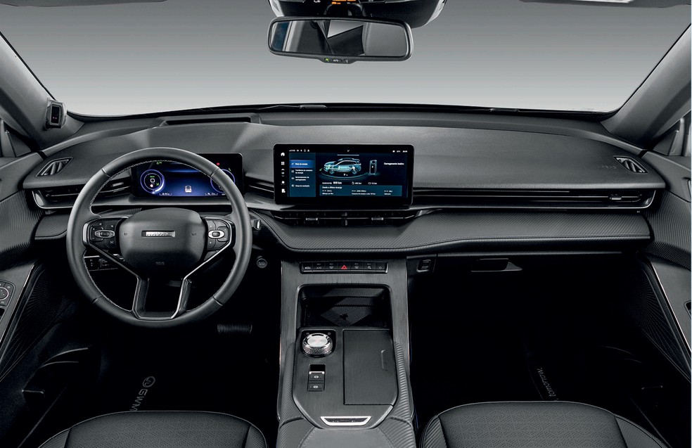 Cabine do GWM Haval H6 GT traz menções esportivas — Foto: Divulgação