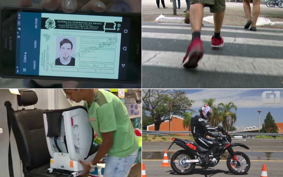 CNH digital, multa para pedestres, Isofix para cadeirinha e mais motos com freios ABS ou CBS: veja o que muda nas leis de trânsito em 2018 — Foto:  G1