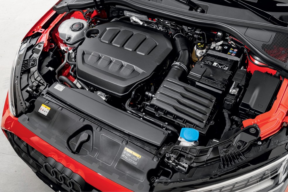 Audi A3 Sedan Performance 2025 apresenta mesmas configurações de motor 2.0 com 204 cv de potência — Foto: Divulgação