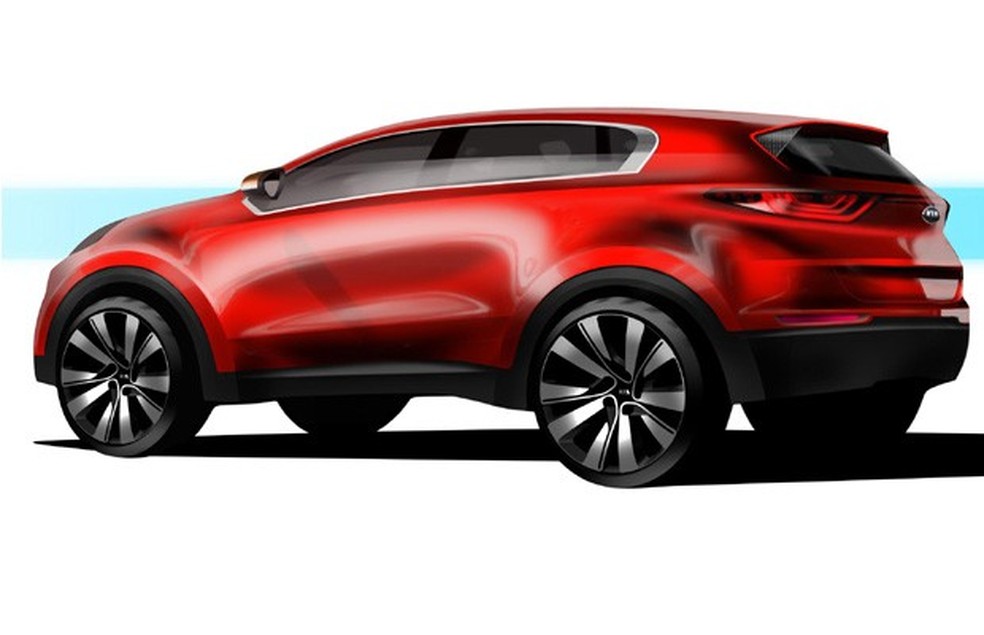 Novo Kia Sportagem aparece em esboço oficial (Foto: Divulgação) — Foto: Auto Esporte
