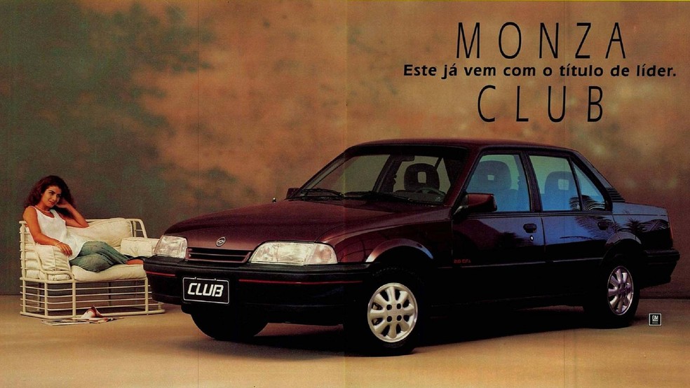 Propaganda de 1994 do Monza que ficou conhecido como 'tubarão' — Foto: Divulgação