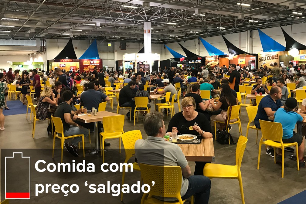 Praça de alimentação do São Paulo Expo — Foto: André Paixão/G1