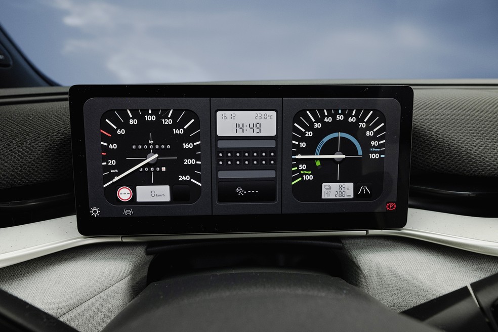 Volkswagen ID. Polo tem cluster com modo "exibição retrô" — Foto: Divulgação/Volkswagen