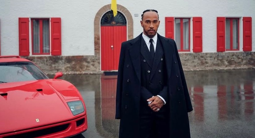 Lewis Hamilton em seu primeiro dia como piloto Ferrari