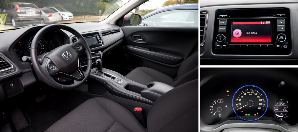 Interior do Honda HR-V EX — Foto: Marcelo Brandt / G1