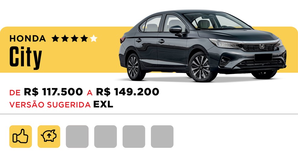 Honda City foi o vencedor da categoria em 2024 — Foto: Divulgação