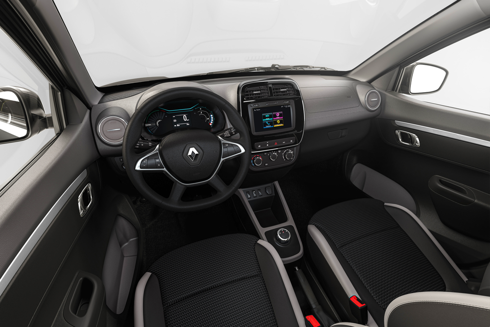 Renault Kwid E-Tech tem alguns itens exclusivos em relação ao carro 1.0 flex — Foto: Divulgação