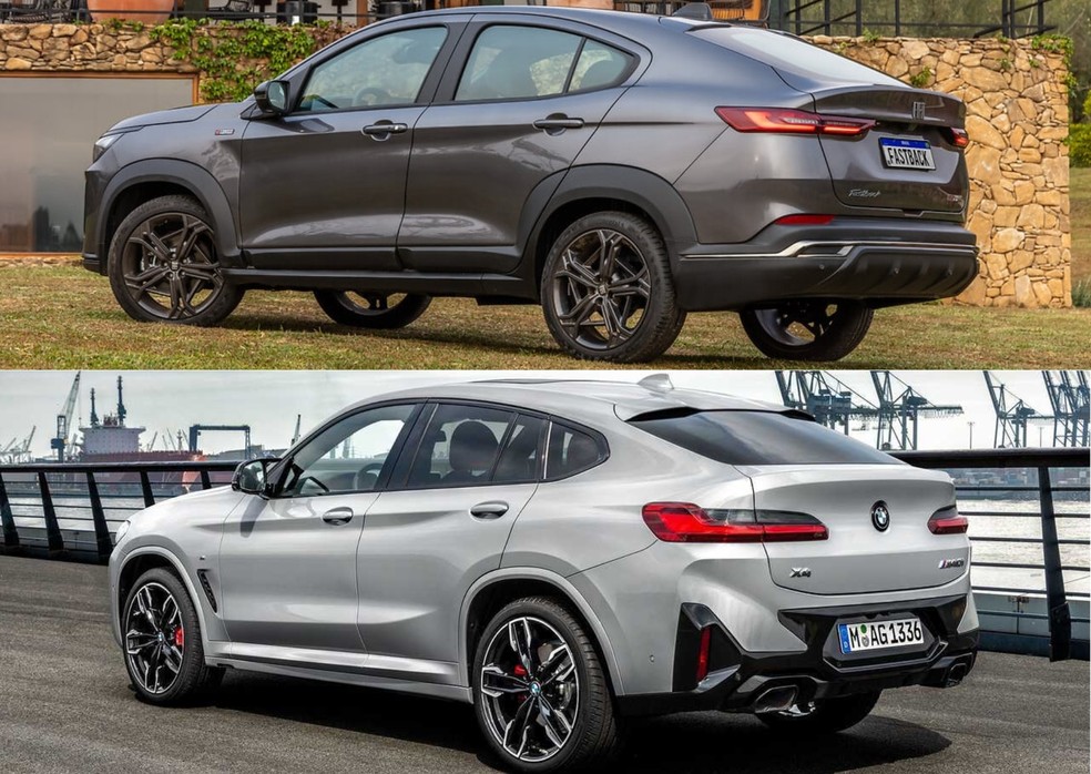 Fiat Fastback tem traseira muito semelhante ao do BMW X4 — Foto: Divulgação/Auto News Brasil