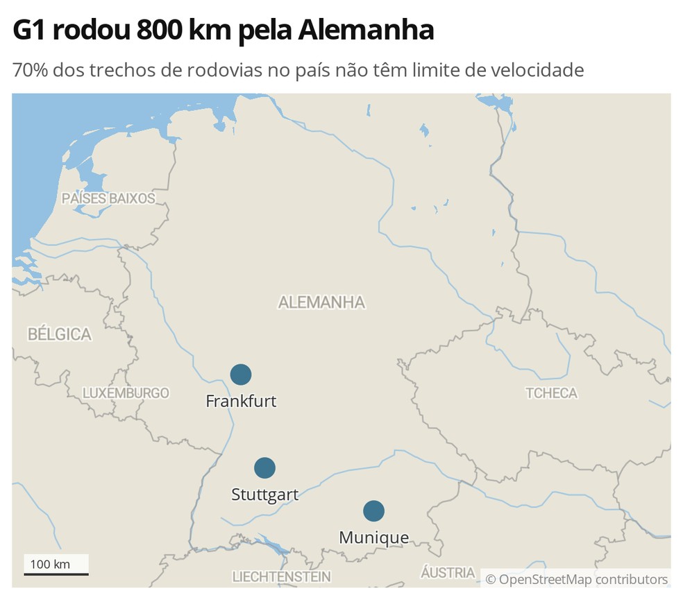 G1 rodou 800 km em rodovias alemãs — Foto: G1 