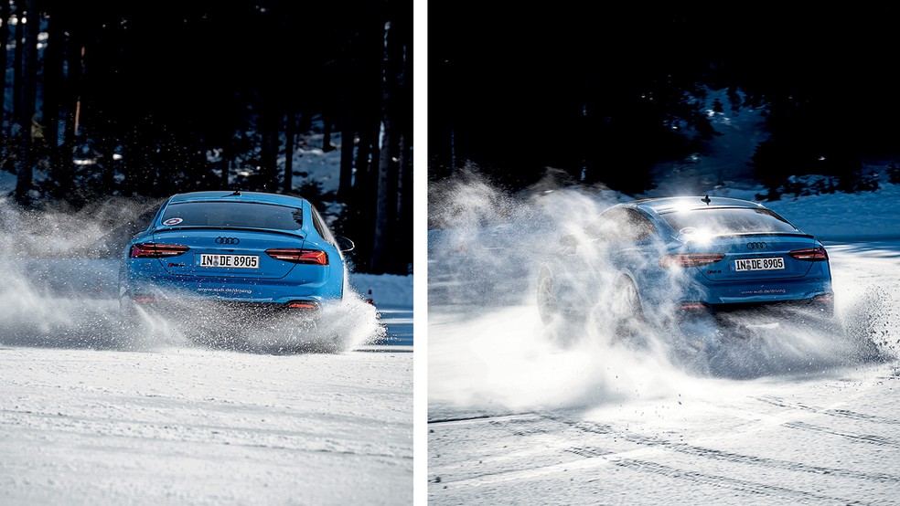 Audi Ice Experience acontece em cima de um pasto congelado na Áustria — Foto: André Schaun