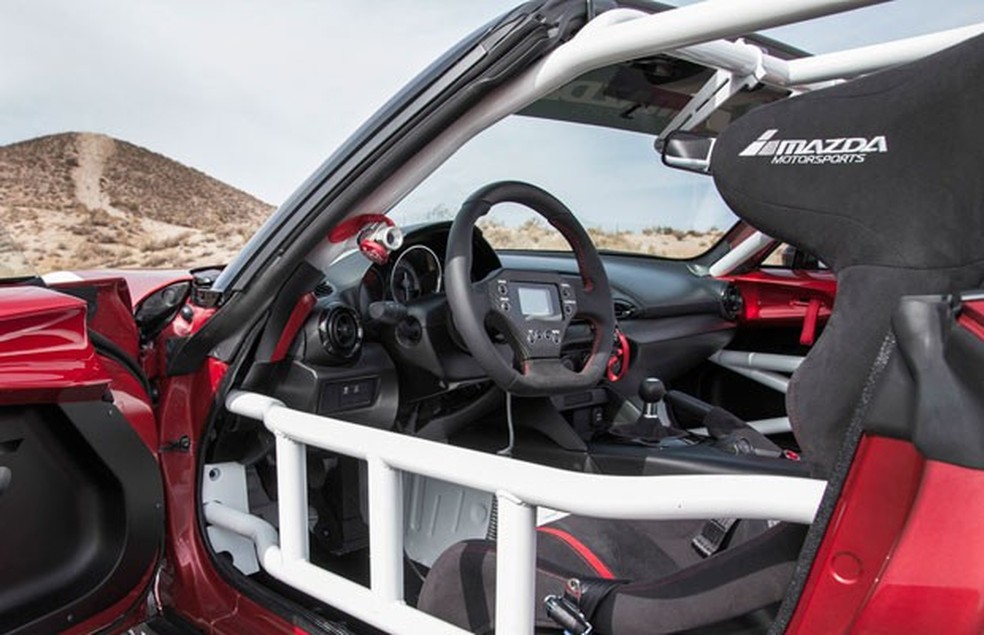 Interior é depenado de confortos e conta com estrutura de proteção para maior segurança e rigidez (Foto: Divulgação) — Foto: Auto Esporte