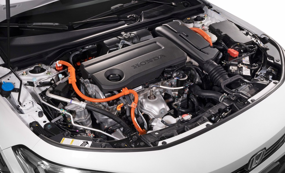 Conjunto híbrido do Honda Civic tem dois motores elétricos e um a gasolina — Foto: Divulgação