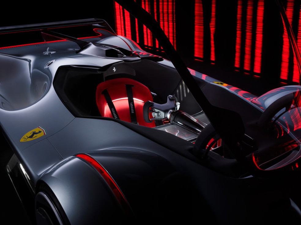 Ferrari Vision GT é monolugar e tem volante moderno — Foto: Divulgação