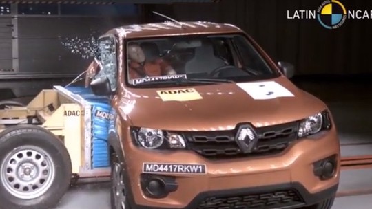 Renault Kwid brasileiro conquista três estrelas no Latin NCAP