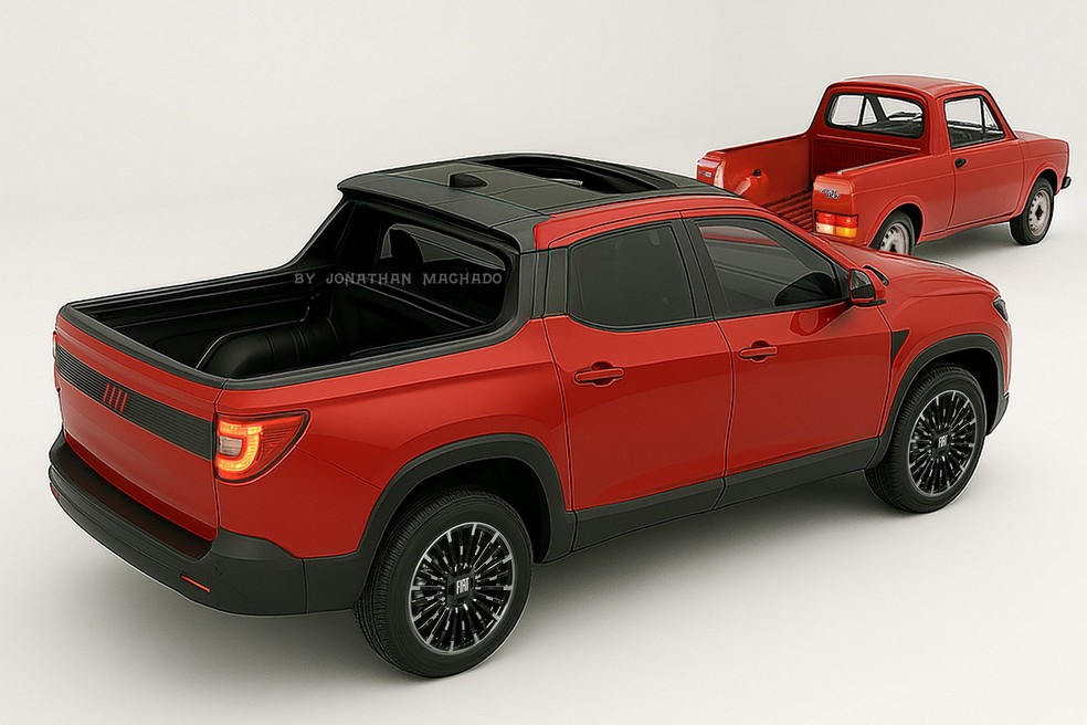 Projeção da nova Fiat Strada: terceira geração deve chegar no final da década — Foto: Jonathan Machado