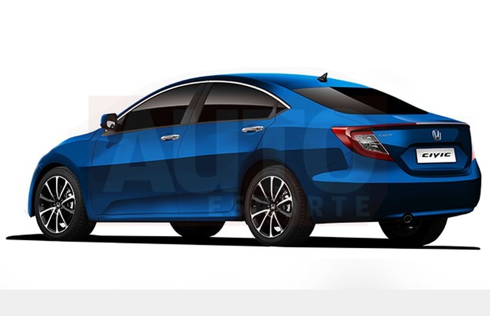 Honda Civic 2016 terá novo visual, conforme projeção revela (Foto: Yuri Queiroz/Auto News Brasil) — Foto: Auto Esporte