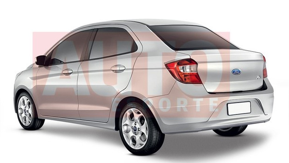 Novo Ford Ka Sedan em projeção de Auto News Brasil (Imagem: Renato Aspromonte/ Auto News Brasil) — Foto: Auto Esporte