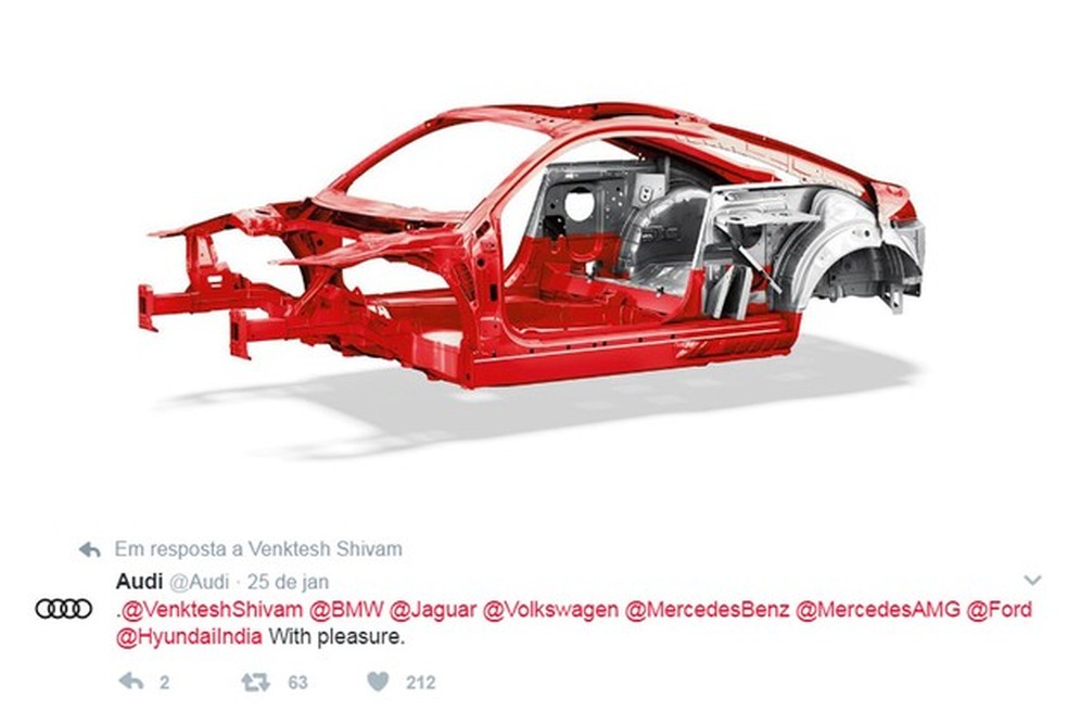 Audi posta nudes da estrutura do TT e desafia outros fabricantes (Foto: Divulgação) — Foto: Auto Esporte
