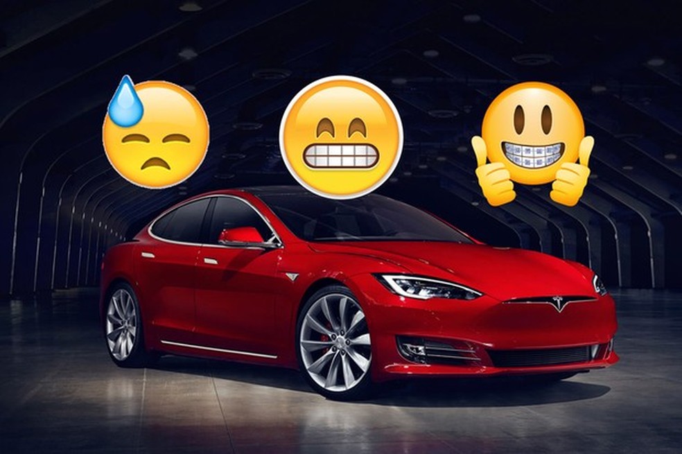 Tesla Model S com emojis (Foto: Divulgação) — Foto: Auto Esporte