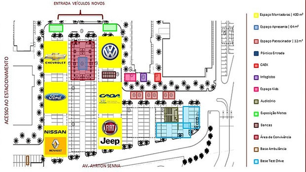 Mapa do evento Qual Comprar (Foto: Auto News Brasil) — Foto: Auto Esporte