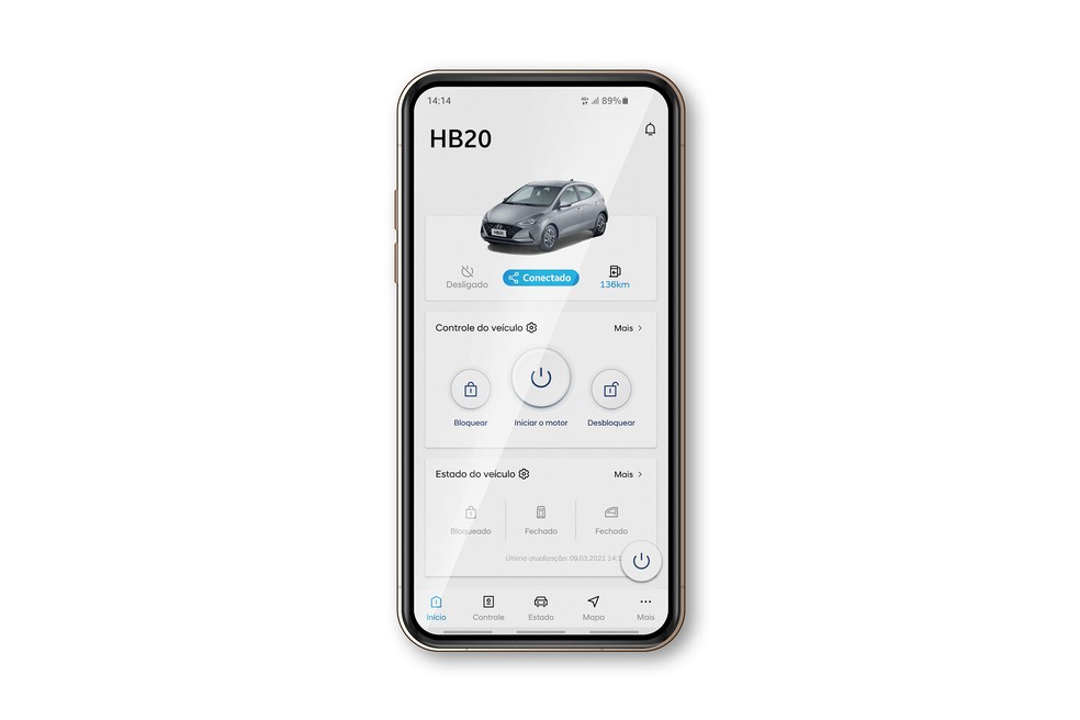 Por meio de um aplicativo de smartphone é possível controlar diversas funções do carro de forma remota — Foto: Divulgação