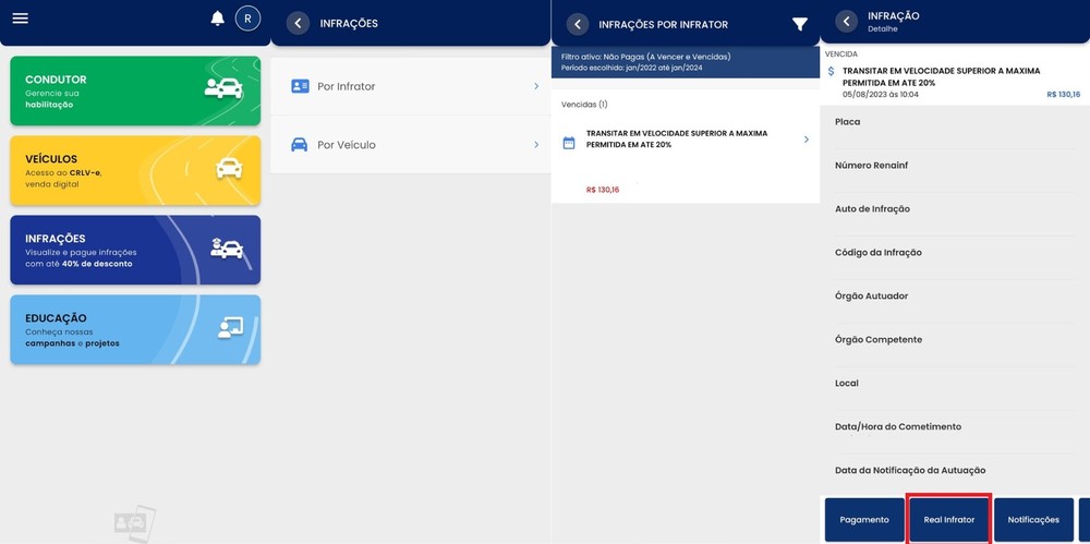 Veja passo a passo como transferir multas no aplicativo da CNH digital