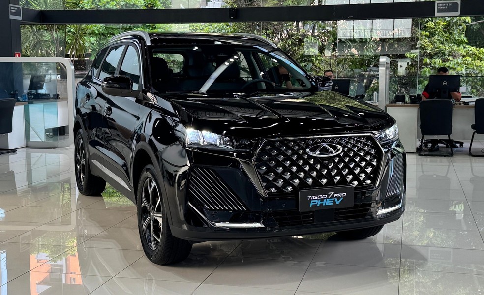 Caoa Chery Tiggo 7 PHEV é importado da China — Foto: Vitória Drehmer/Auto News Brasil