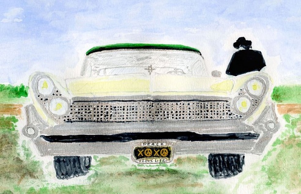 Capa do álbum Storytone do Neil Young com seu LincVolt na capa (Foto: Reprodução) — Foto: Auto Esporte