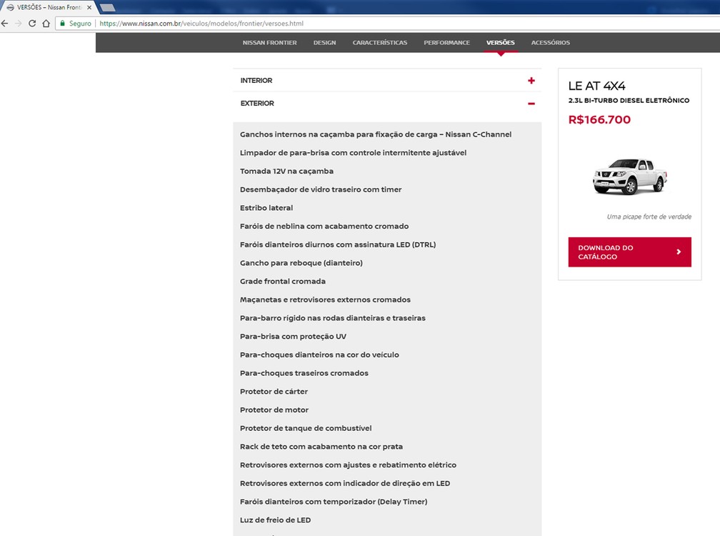 Apesar da foto do modelo antigo, informações são da nova geração da Nissan Frontier — Foto: Reprodução