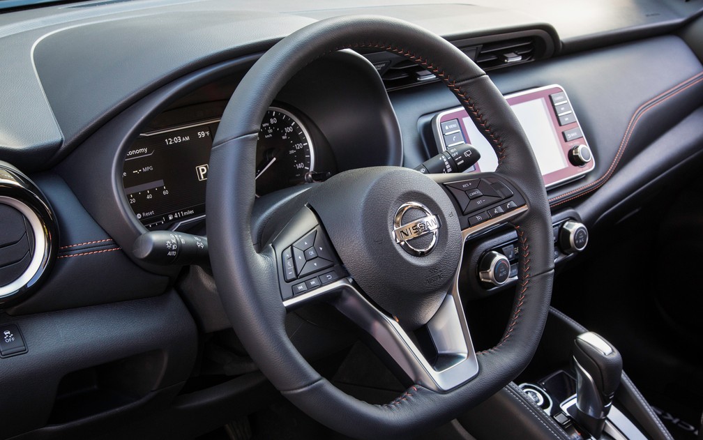 Desenho do interior do Nissan Kicks nos EUA é igual ao do brasileiro — Foto: Divulgação/Nissan