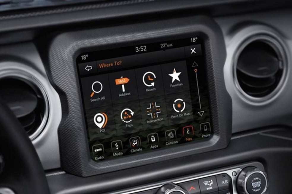 Central multimídia mostra dados exclusivos para a versão (Foto: Divulgação) — Foto: Auto Esporte