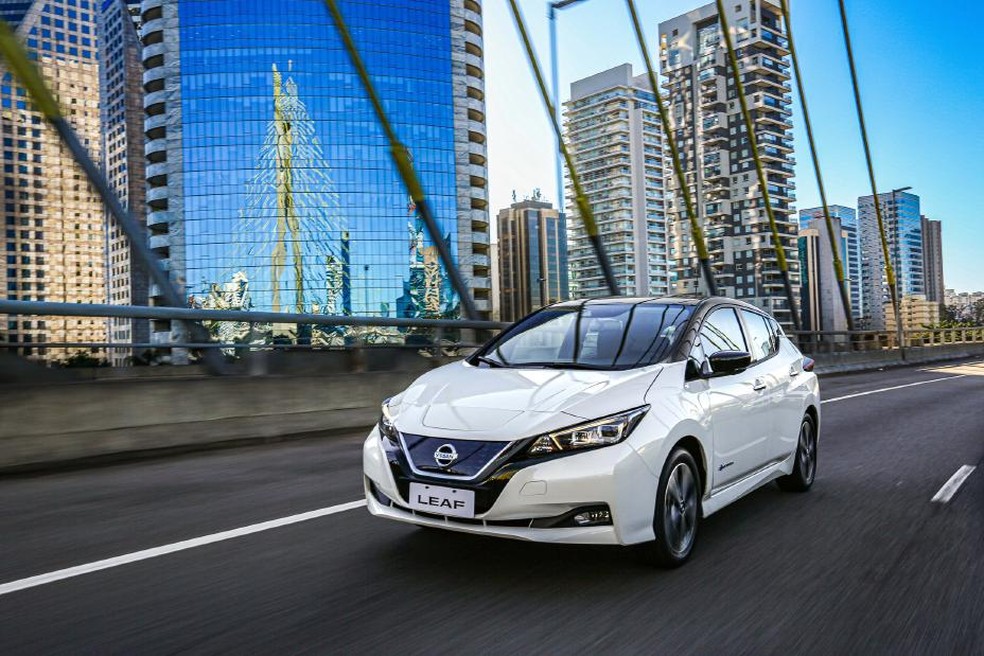Nissan Leaf foi lançado no Brasil em 2018 e foi um dos primeiros elétricos oferecidos no Brasil — Foto: Divulgação/Nissan