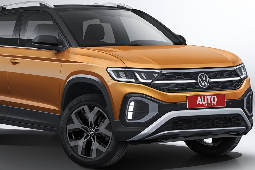 Volkswagen Tarok terá toda a parte da frente da cabine herdada do T-Cross, porém com visual exclusivo — Foto: João Kleber Amaral/Auto News Brasil